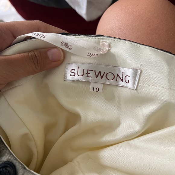 Sue Wong Cream and Black Strapless Dress - Picture 3 of 9